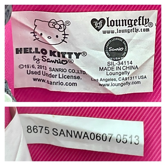 SANRIO HELLO KITTY LOUNGEFLY  Quilted Patent Zip Around Wallet - Picture 5 of 9